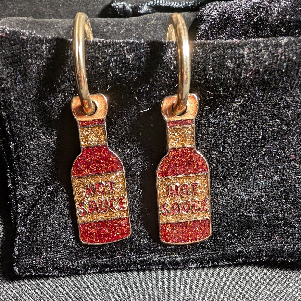 Sparkle hot sauce earrings